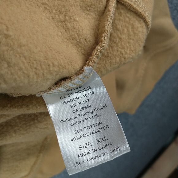 Outback Trading Company Men's Pullover Casey Hoodie Tan XXL Western Aztec - Picture 9 of 12